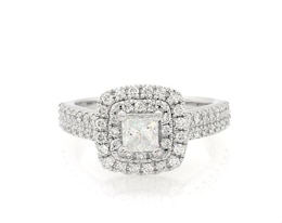 Previously Owned THE LEO First Light Diamond Engagement Ring 1 ct tw 14K White Gold