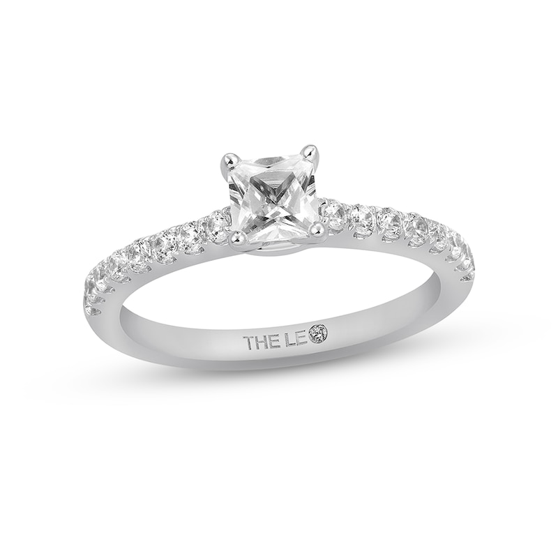 Main Image 1 of Previously Owned THE LEO Diamond Engagement Ring 3/4 ct tw Princess & Round-cut 14K White Gold