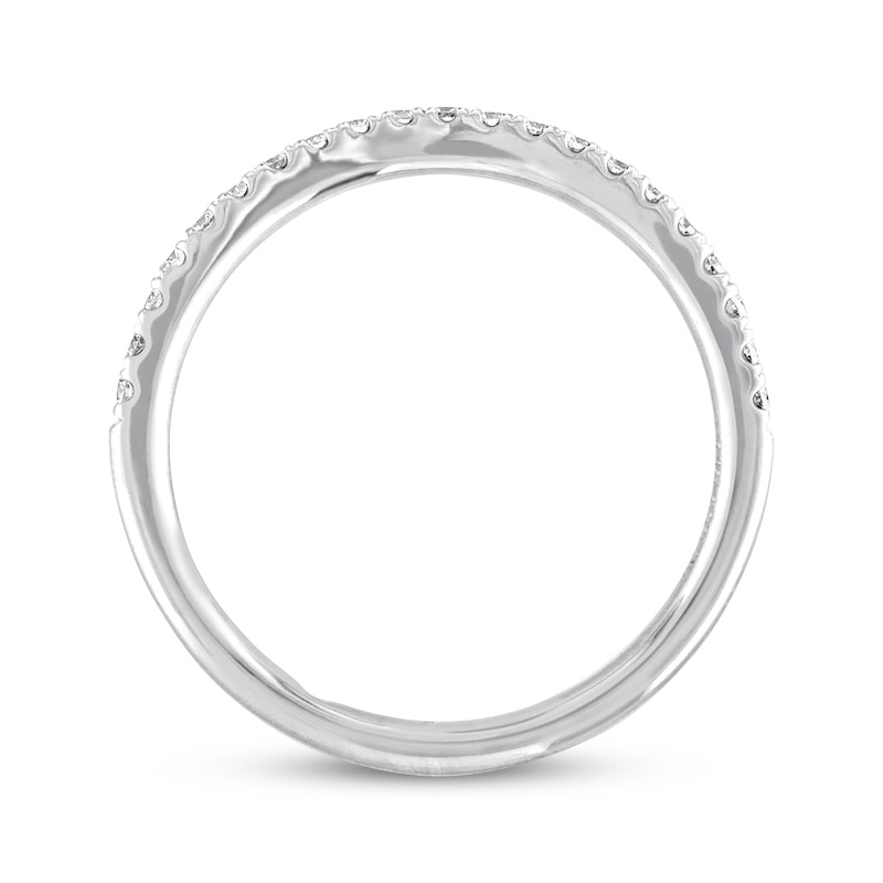 Main Image 3 of Previously Owned THE LEO Diamond Wedding Band 1/5 ct tw Round-cut 14K White Gold