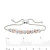 Thumbnail Image 1 of Previously Owned Diamond Heart Bolo Bracelet 1/20 ct tw 10K Rose Gold/Sterling Silver 9.5"