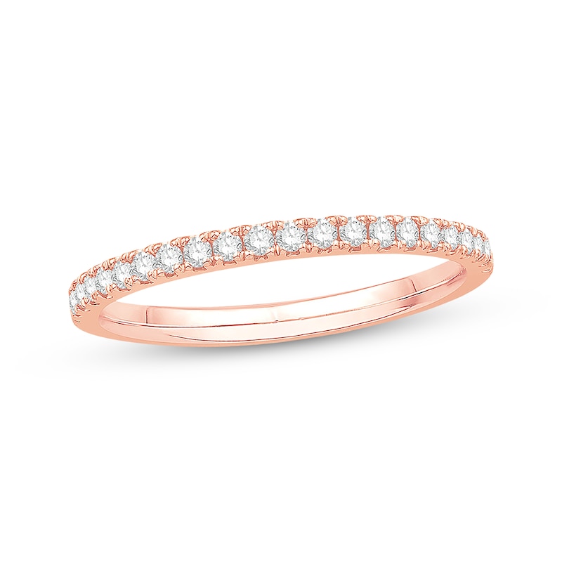 Main Image 1 of Previously Owned Colorless Diamond Band 1/4 ct tw Round-Cut 14K Rose Gold