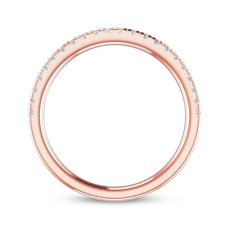 Main Image 3 of Previously Owned Colorless Diamond Band 1/4 ct tw Round-Cut 14K Rose Gold