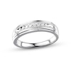 Thumbnail Image 1 of Previously Owned Men's Wedding Band 1/10 ct tw Round-cut 10K White Gold