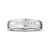 Thumbnail Image 4 of Previously Owned Men's Wedding Band 1/10 ct tw Round-cut 10K White Gold