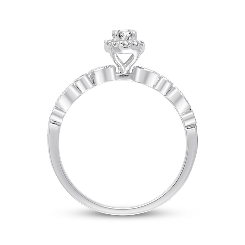 Main Image 3 of Previously Owned Diamond Engagement Ring 1/4 ct tw Round-cut 10K White Gold