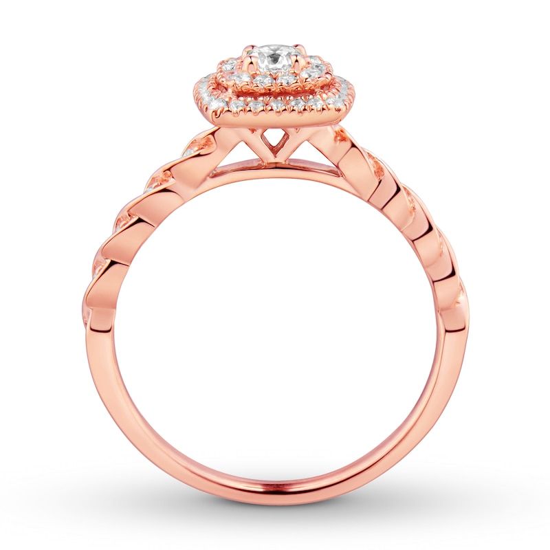 Main Image 2 of Previously Owned Diamond Engagement Ring 1/3 ct tw Round-cut 10K Rose Gold Size 10