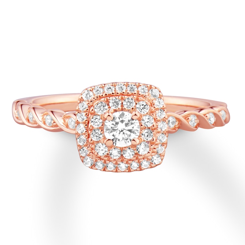 Main Image 3 of Previously Owned Diamond Engagement Ring 1/3 ct tw Round-cut 10K Rose Gold Size 10