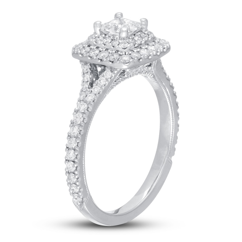 Main Image 2 of Previously Owned Neil Lane Premiere Diamond Engagement Ring 1 ct tw Princess & Round-cut 14K White Gold - Size 4