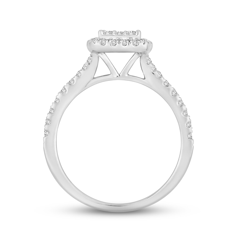 Main Image 3 of Previously Owned Diamond Engagement Ring 3/4 ct tw Round-cut 10K White Gold