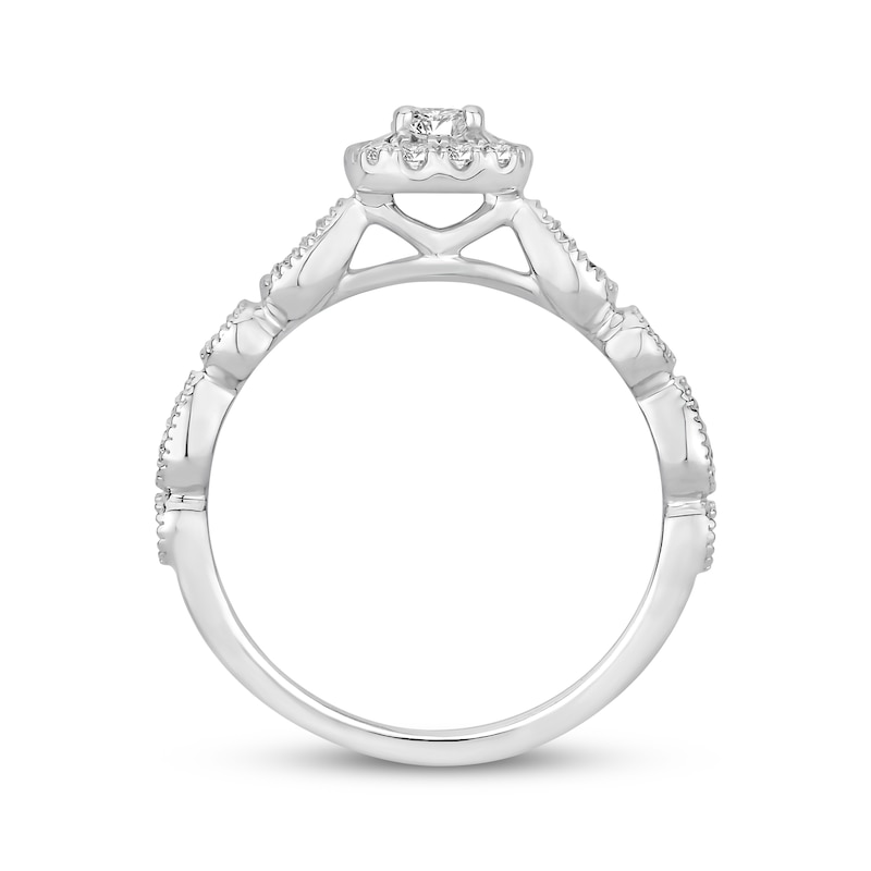 Main Image 3 of Previously Owned Diamond Engagement Ring 1/2 ct tw Round-cut 10K White Gold