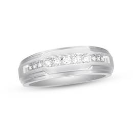 Previously Owned Men's Diamond Wedding Band 1/4 Carat tw 10K White Gold