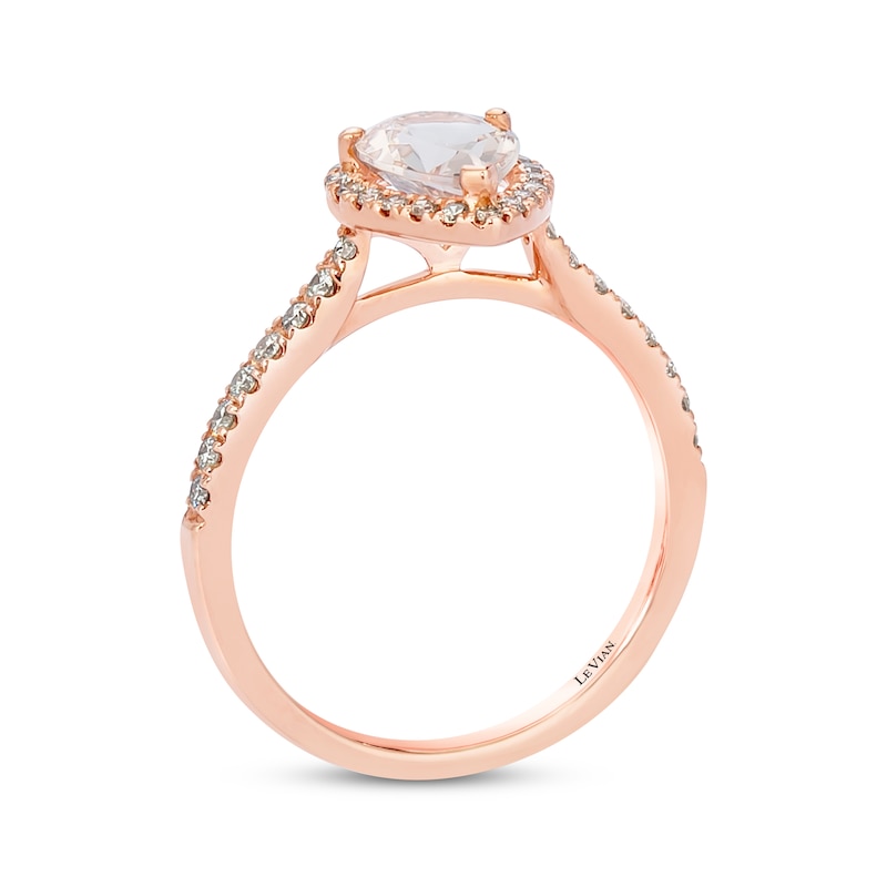 Main Image 3 of Previously Owned Le Vian Morganite Ring 1/3 ct tw Diamonds 14K Strawberry Gold