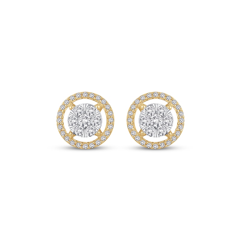 Main Image 2 of Previously Owned Diamond Earrings 1/2 ct tw Round-cut 10K Two-Tone Gold