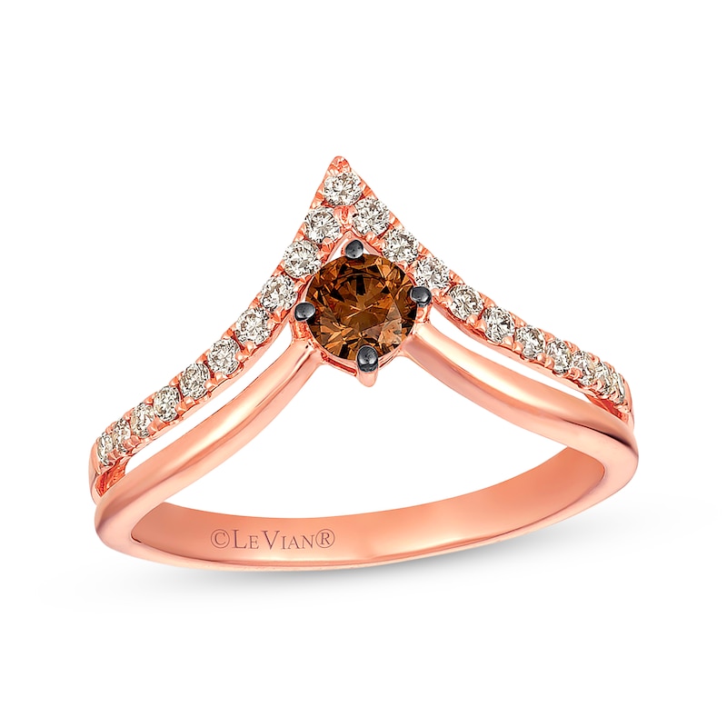 Previously Owned Le Vian Chocolate Diamond Ring 3/8 ct tw 14K Strawberry Gold