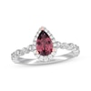 Thumbnail Image 1 of Previously Owned Neil Lane Garnet & Diamond Engagement Ring 1/4 ct tw Pear & Round-cut 14K White Gold