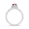 Thumbnail Image 3 of Previously Owned Neil Lane Garnet & Diamond Engagement Ring 1/4 ct tw Pear & Round-cut 14K White Gold