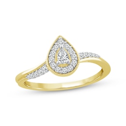 Previously Owned Diamond Promise Ring 1/4 ct tw Pear/Round 10K Yellow Gold