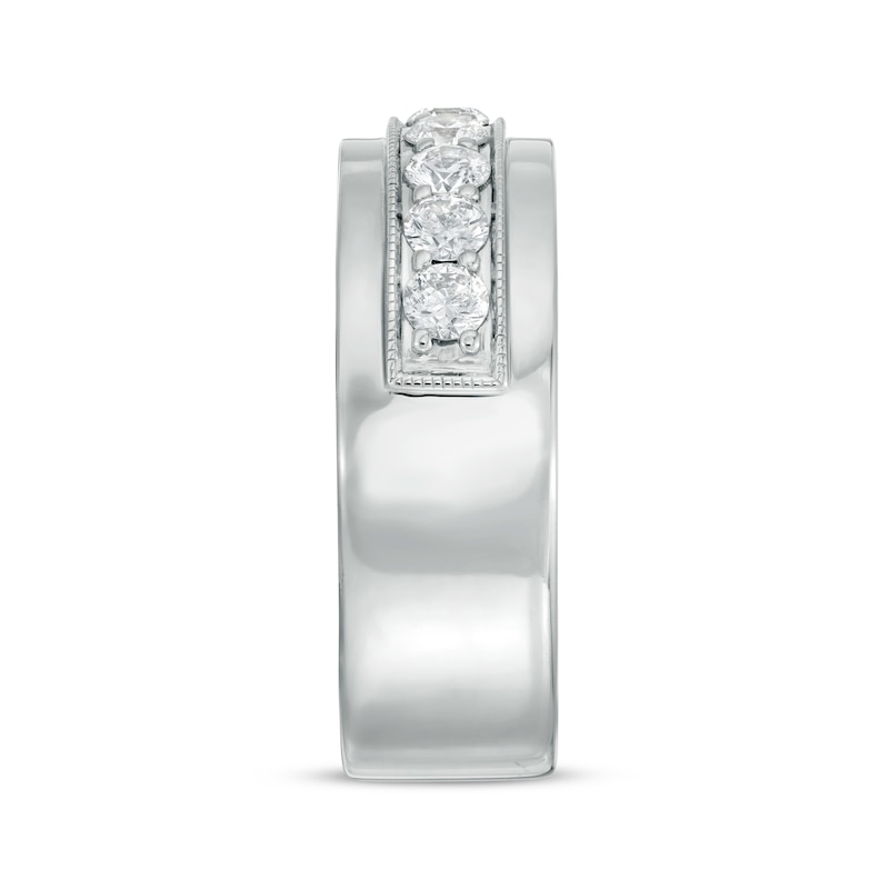 Main Image 3 of Previously Owned Neil Lane Men's Diamond Wedding Band 1 ct tw Round-cut 14K White Gold