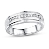 Thumbnail Image 1 of Previously Owned Men's Diamond Wedding Ring 1/6 ct tw 10K White Gold