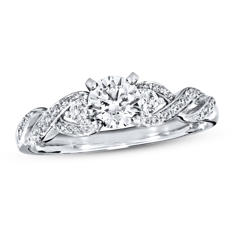 Main Image 1 of Previously Owned Diamond Engagement Ring 5/8 ct tw Round-cut 14K White Gold