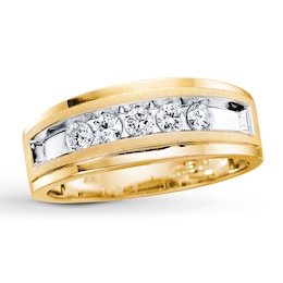 Previously Owned Men's Diamond Wedding Band 1/2 ct tw 10K Yellow Gold