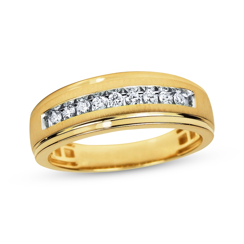 Previously Owned Men's Diamond Wedding Band 1/4 ct tw 10K Yellow Gold