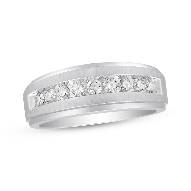 Main Image 1 of Previously Owned Men's Diamond Wedding Band 1/2 ct tw 10K White Gold