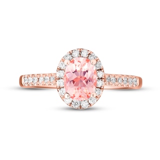 Previously Owned Morganite Engagement Ring 1/4 ct tw Round-cut Diamonds ...