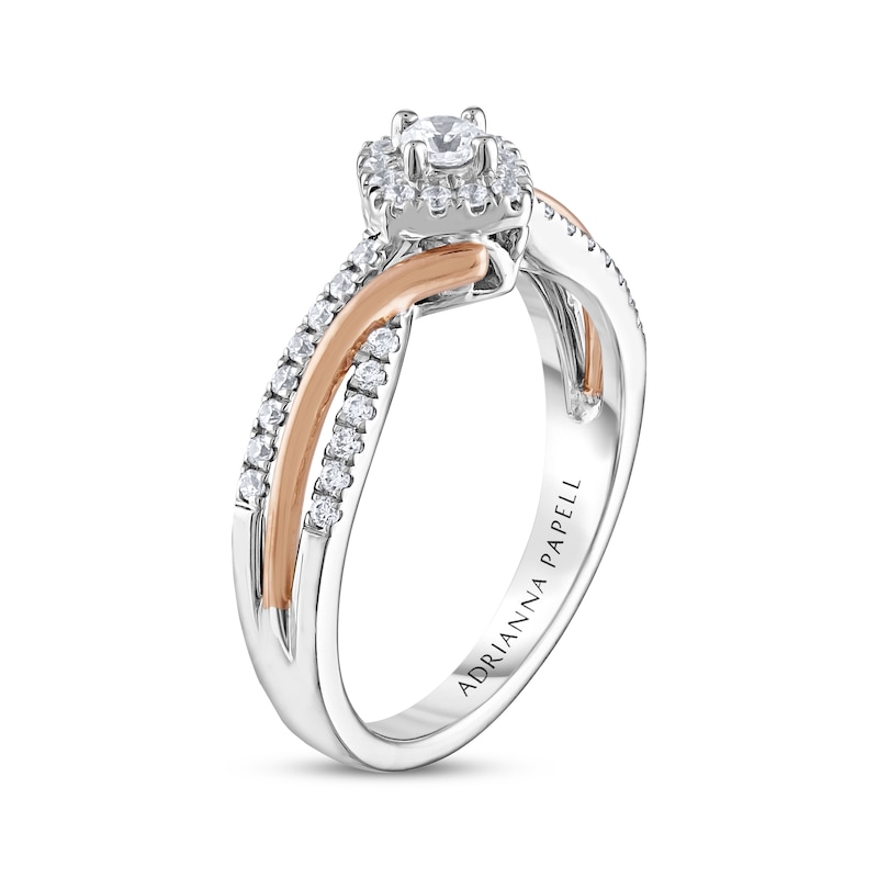 Main Image 2 of Previously Owned Adrianna Papell Diamond Engagement Ring 1/4 ct tw Round-cut 14K Two-Tone Gold