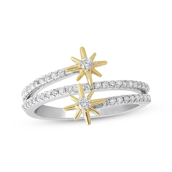 Previously Owned Diamond Star Ring 1/3 ct tw Round-cut Sterling Silver/10K Yellow Gold - Size 10