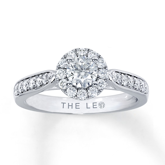 Previously Owned THE LEO Engagement Ring 3/4 ct tw Diamonds 14K White Gold - Size 3.75