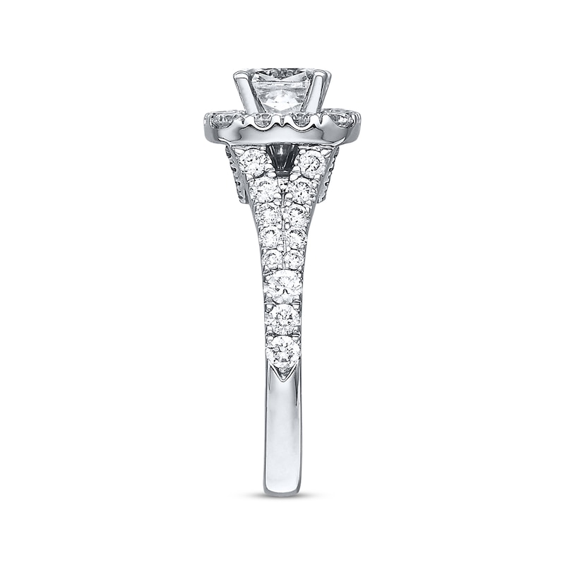 Main Image 2 of Previously Owned Neil Lane Engagement Ring 2-1/6 ct tw Cushion & Round-cut Diamond 14K White Gold - Size 4