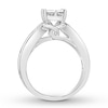 Thumbnail Image 3 of Previously Owned Diamond Engagement Ring 1-3/4 ct tw Princess/Round-cut 14K White Gold - Size 10.75