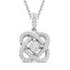 Thumbnail Image 1 of Previously Owned Center of Me Diamond Necklace 1/10 ct tw Sterling Silver 18&quot;