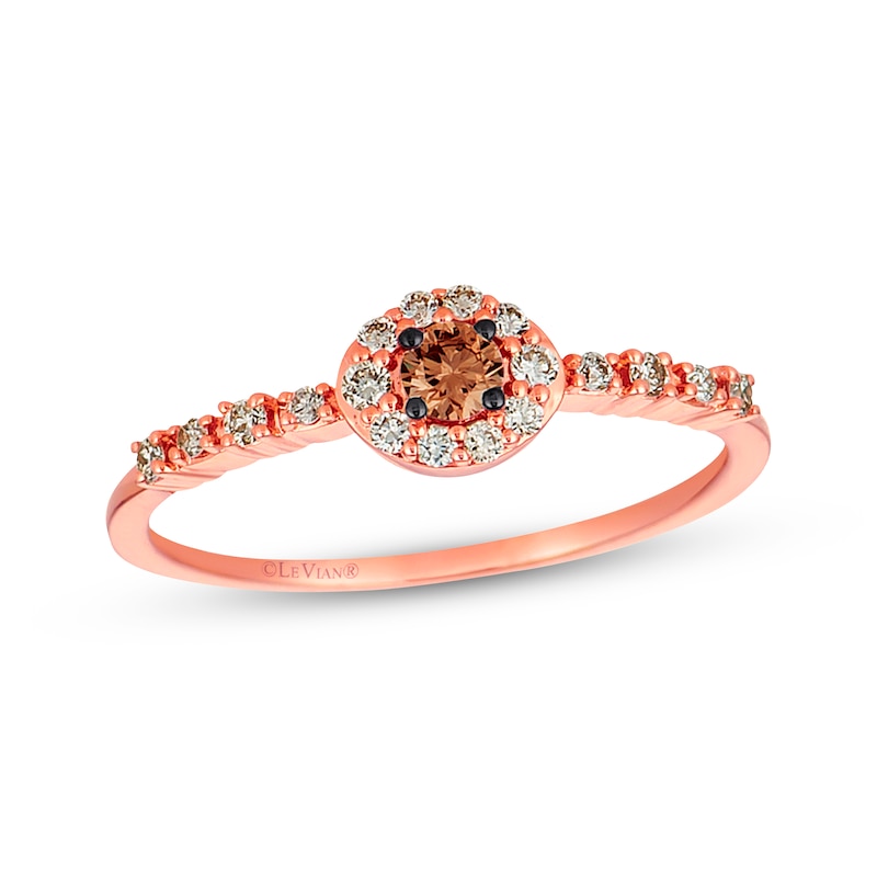 Main Image 1 of Previously Owned Le Vian Chocolate Diamond Ring 1/4 ct tw 14K Strawberry Gold