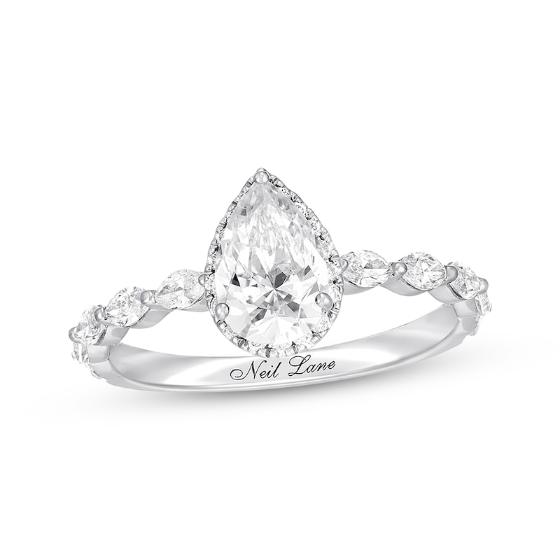 Main Image 1 of Previously Owned Neil Lane Premiere Pear-Shaped Diamond Engagement Ring 1-1/2 ct tw 14K White Gold - Size 5