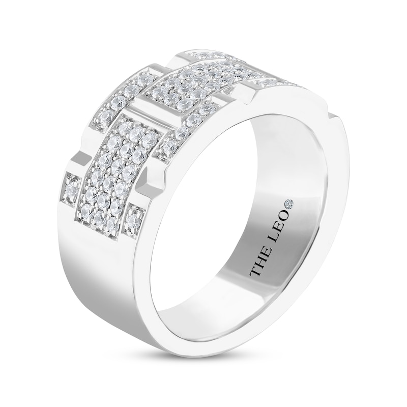 Main Image 2 of Previously Owned THE LEO Diamond Men's Wedding Band 3/4 ct tw Round-cut 14K White Gold