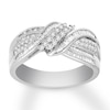 Thumbnail Image 0 of Previously Owned Diamond Ring 1/2 ct tw Round & Baguette 10K White Gold Size 4.5