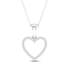 Thumbnail Image 1 of Previously Owned Diamond Heart Necklace 1/10 ct tw Round-Cut 10K White Gold 18&quot;