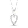 Thumbnail Image 3 of Previously Owned Diamond Heart Necklace 1/10 ct tw Round-Cut 10K White Gold 18&quot;