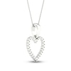 Thumbnail Image 4 of Previously Owned Diamond Heart Necklace 1/10 ct tw Round-Cut 10K White Gold 18&quot;