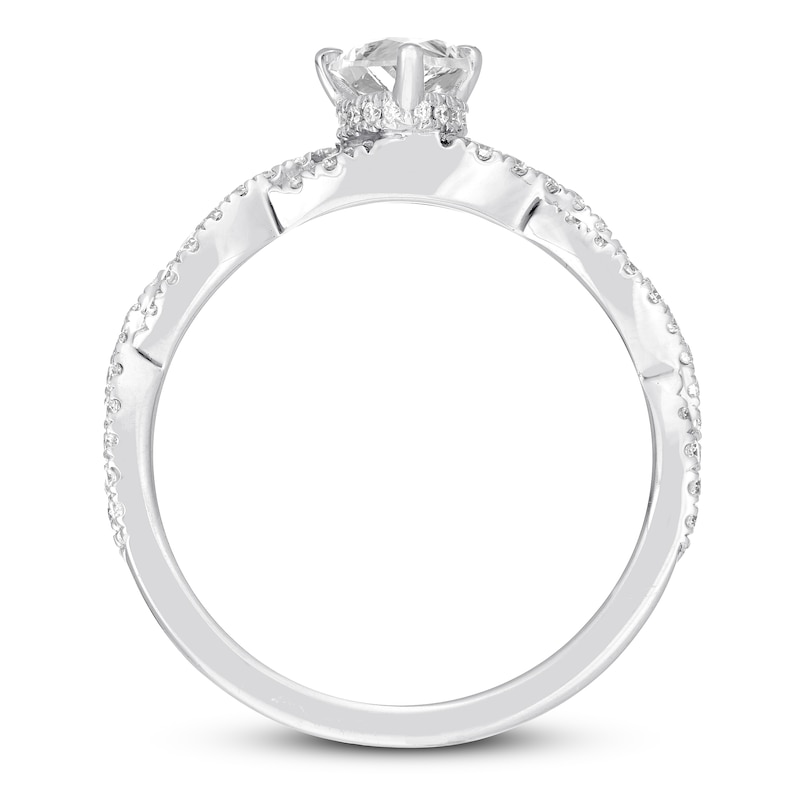 Previously Owned Neil Lane Diamond Engagement Ring 1 ct tw Pear & Round-cut 14K White Gold - Size 4.5