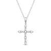 Thumbnail Image 1 of Previously Owned Diamond Cross Necklace 1/2 ct tw Round-cut 10K White Gold 18&quot;