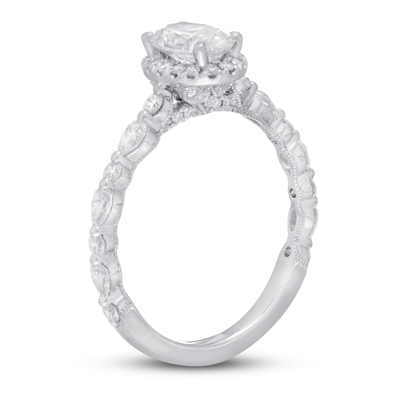 Main Image 2 of Previously Owned Neil Lane Premiere Diamond Engagement Ring 1-1/2 ct tw Oval 14K White Gold - Size 5