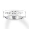 Thumbnail Image 1 of Previously Owned Men's THE LEO Diamond Wedding Band 3/8 ct tw Round-cut 14K White Gold