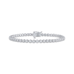 Previously Owned Diamond Tennis Bracelet 2 ct tw Round-Cut 10K White Gold 7&quot;