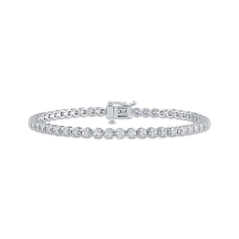 Previously Owned Diamond Tennis Bracelet 2 ct tw Round-Cut 10K White Gold 7"