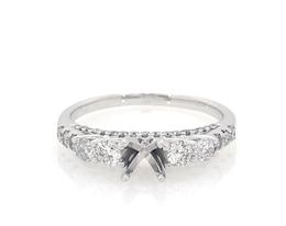 Previously Owned Diamond Ring Setting 7/8 ct tw Round-cut 14K White Gold