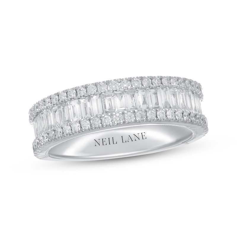 Previously Owned Neil Lane Diamond Anniversary Ring 1-1/2 ct tw Baguette and Round-Cut 14K White Gold