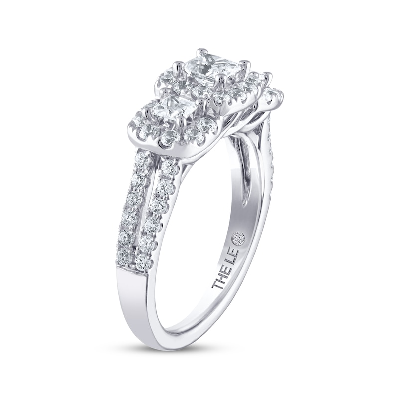 Main Image 2 of Previously Owned THE LEO Diamond Three-Stone Engagement Ring 1-1/3 ct tw Princess & Round-cut 14K White Gold